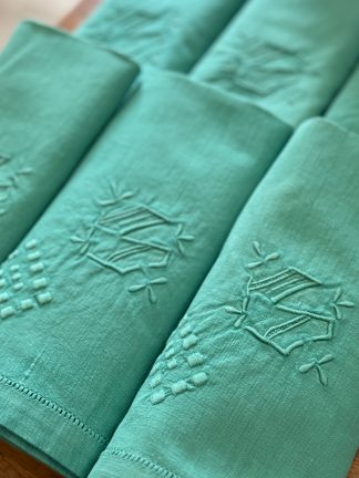 6 Servilletas Antiguas Verdes