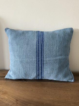 Almohadón de Lino Antiguo Azul