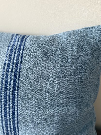 Almohadón de Lino Antiguo Azul - Imagen 3