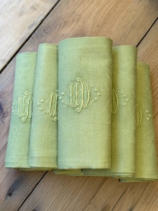 6 Servilletas antiguas “Pistacho”