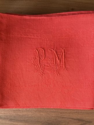 10 Servilletas antiguas teñidas rojo