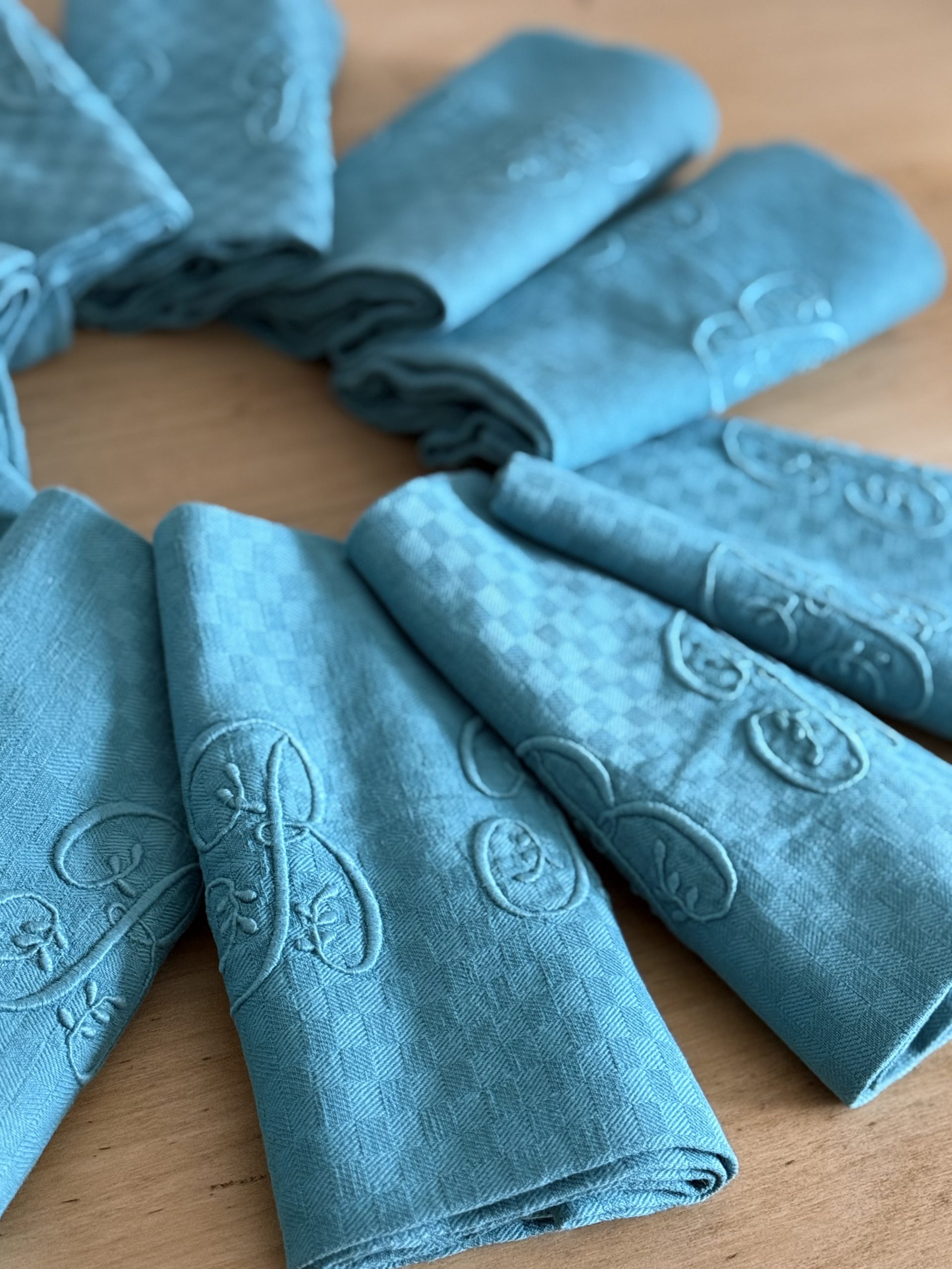 11 Servilletas Antiguas Teñidas - Imagen 2